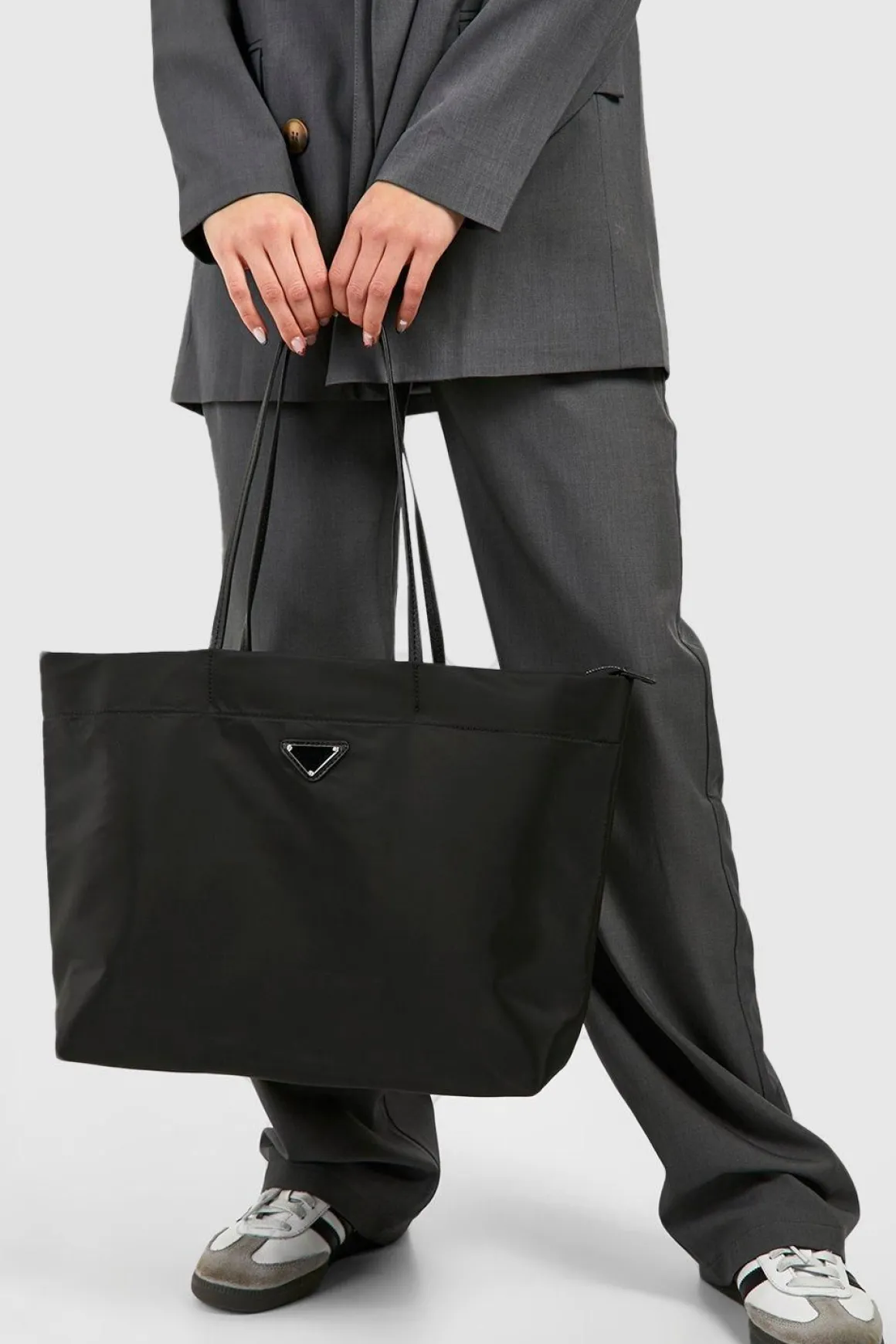 Grand Sac Cabas Oversize En Nylon Basique
