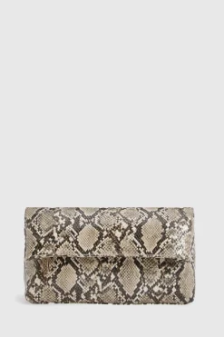 Grand Sac Pochette Rabattable À Imprimé Synthétique