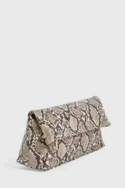 Grand Sac Pochette Rabattable À Imprimé Synthétique