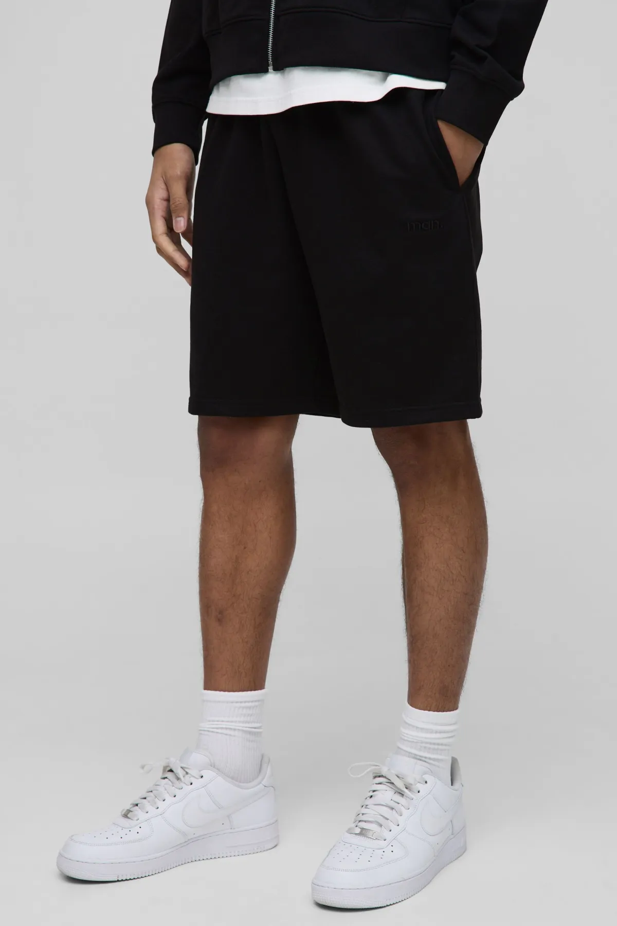 boohooMAN 260GSM Loopback Basic HOMME. Shorts décontractés mi-longs<Homme Shorts|Essentiels