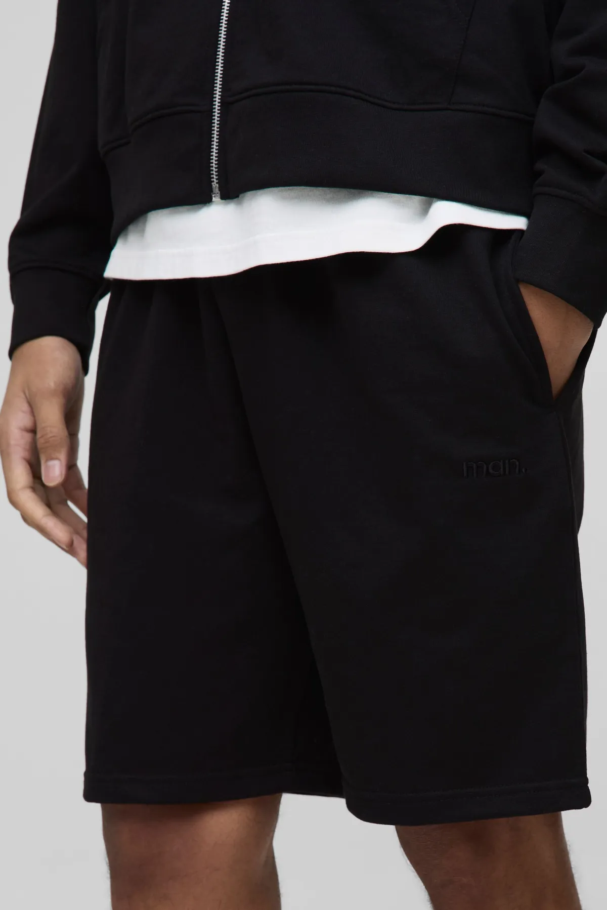 boohooMAN 260GSM Loopback Basic HOMME. Shorts décontractés mi-longs<Homme Shorts|Essentiels