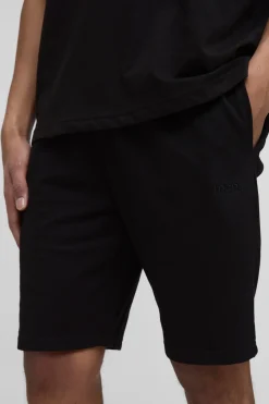 boohooMAN 260GSM Loopback Basic MAN. Short mi-longueur slim fit<Homme Shorts|Essentiels