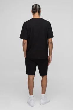 boohooMAN 260GSM Loopback Basic MAN. Short mi-longueur slim fit<Homme Shorts|Essentiels