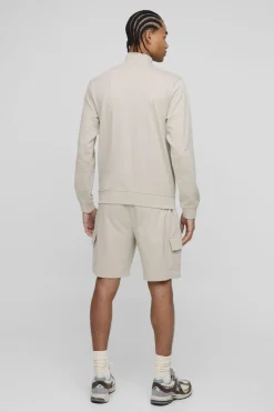 260GSM Loopback Basic Relaxed Fit Short Cargo Mi-Long