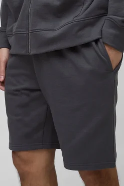 260GSM Loopback Basic Relaxed Fit Mid Length Shorts