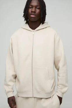 330GSM Sweat à capuche basique oversize zippé