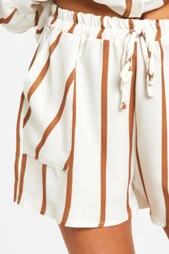 Hammered Stone Stripe Relaxed Fit Shorts