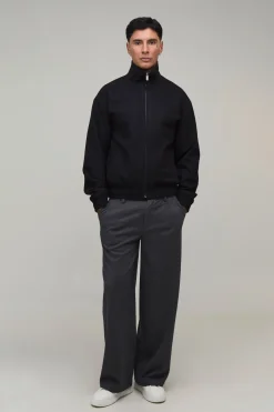 boohooMAN Harrington Col Contrasté À Col Montant Ajusté Coupe Régulière Tall<Homme Tout Afficher|Vestes & Manteaux Tall