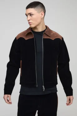Harrington en denim ciré Western régulier