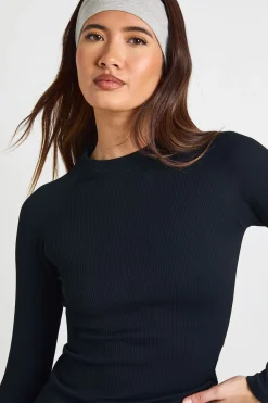 boohoo Haut Actif À Manches Longues Côtelé Sans Couture Contour Tall<Femme Athleisure|Vêtements De Sport