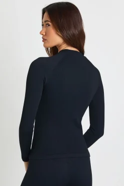 boohoo Haut Actif À Manches Longues Côtelé Sans Couture Contour Tall<Femme Athleisure|Vêtements De Sport