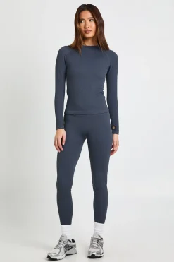 boohoo Haut Actif à Manches Longues Sans Couture Côtelé Contour<Femme Athleisure|Vêtements De Sport
