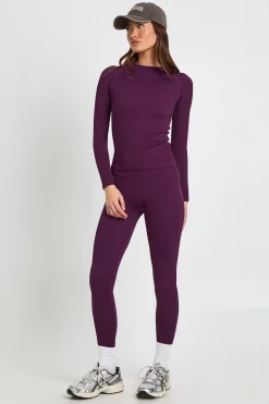 Haut Actif à Manches Longues Sans Couture Côtelé Contour
