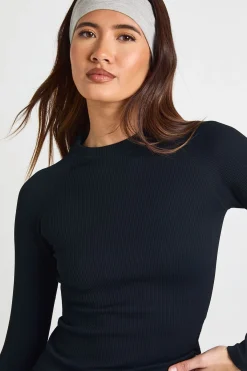 boohoo Haut Actif à Manches Longues Sans Couture Côtelé Contour<Femme Athleisure|Vêtements De Sport