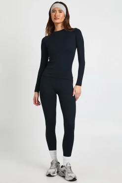 boohoo Haut Actif à Manches Longues Sans Couture Côtelé Contour<Femme Athleisure|Vêtements De Sport