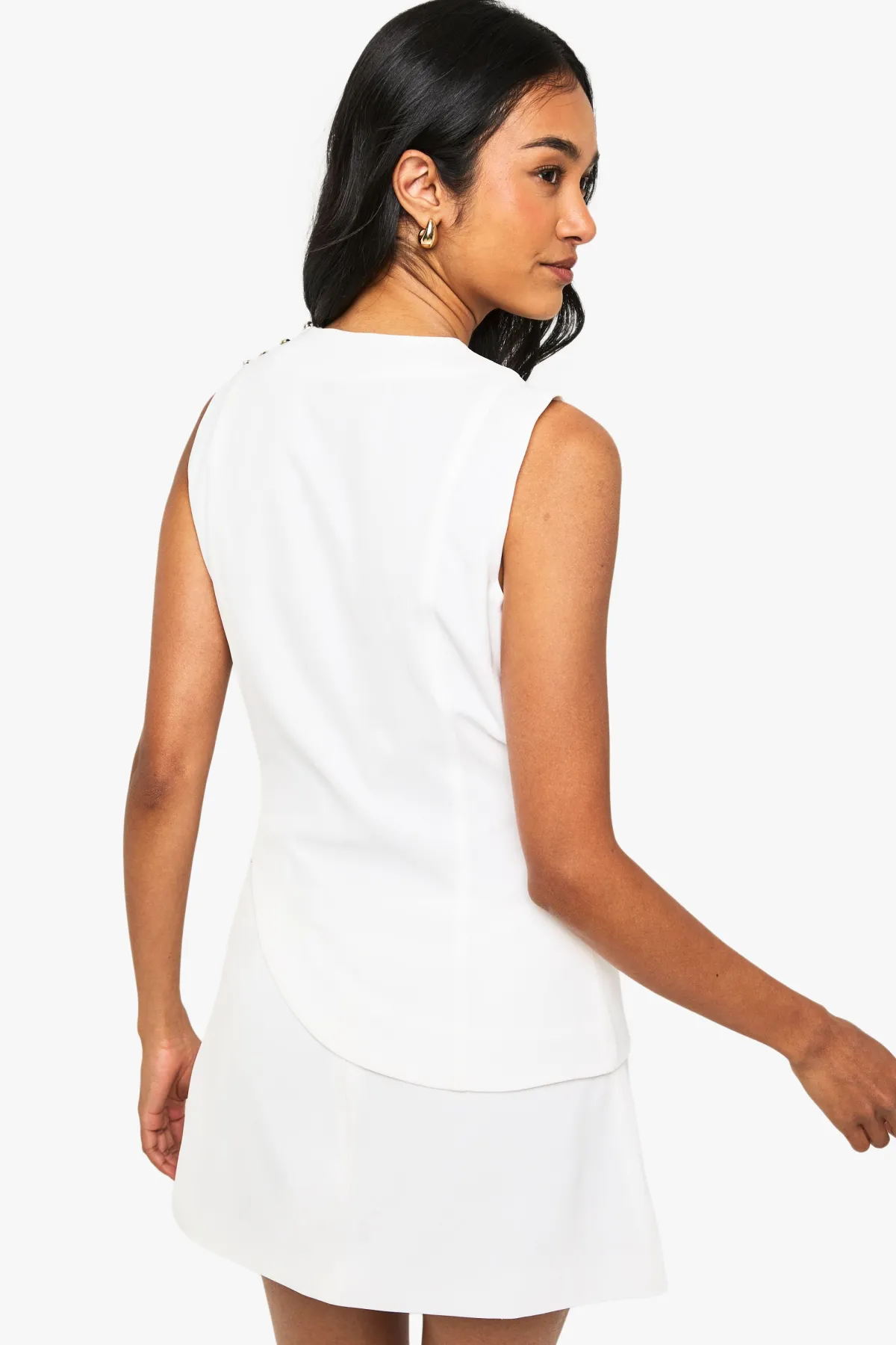 boohoo Haut ajusté asymétrique clouté<Femme Tailleurs|Tops