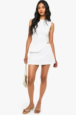boohoo Haut ajusté asymétrique clouté<Femme Tailleurs|Tops