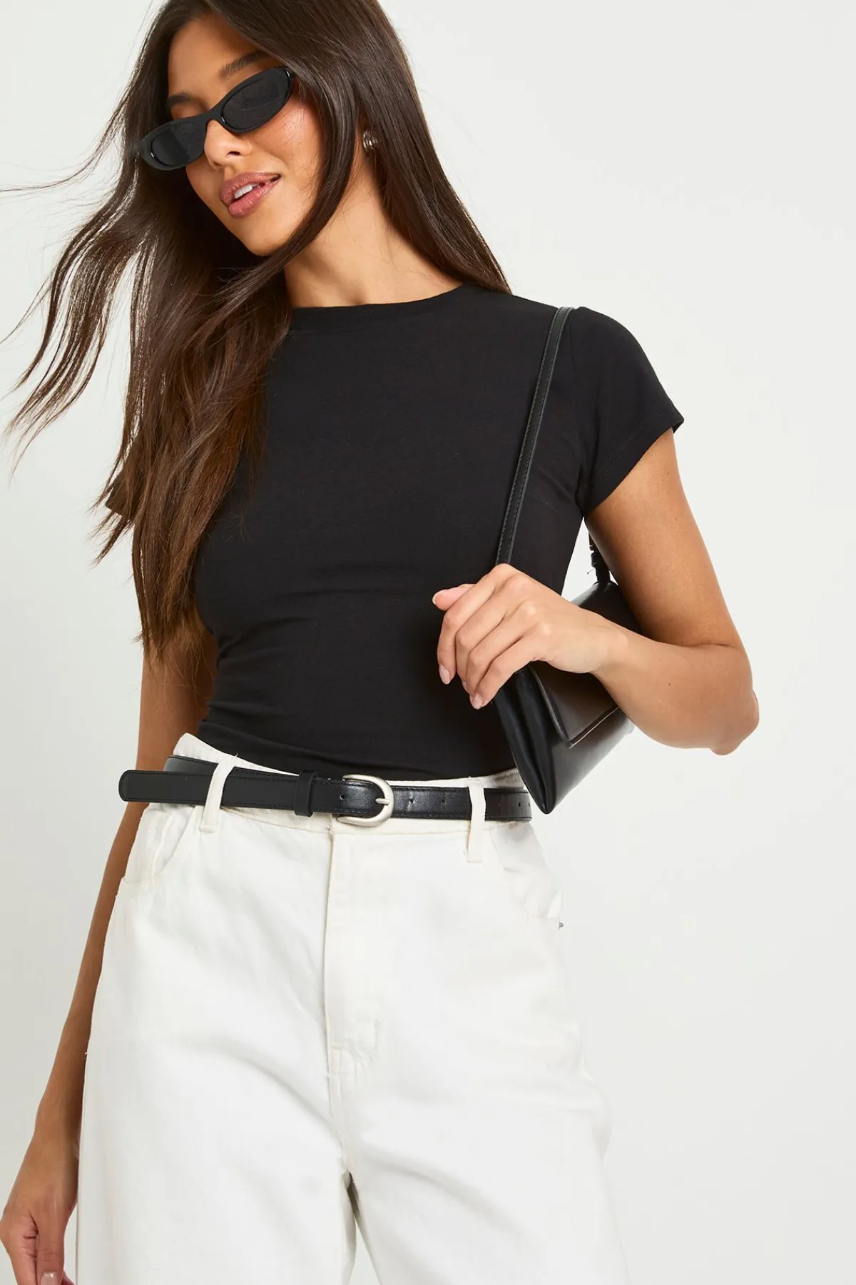 boohoo Haut Ajusté Basique À Manches Courtes<Femme Basiques|Tops
