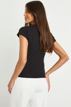 boohoo Haut Ajusté Basique À Manches Courtes<Femme Basiques|Tops