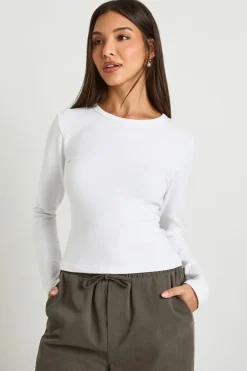boohoo Haut Ajusté Basique À Manches Longues<Femme Basiques|Tops D’Automne