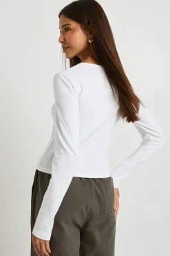 boohoo Haut Ajusté Basique À Manches Longues<Femme Basiques|Tops D’Automne