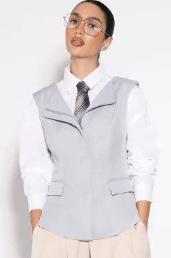 boohoo Haut Ajusté à Col Bateau Longue Coupe<Femme Tailleurs|Tops
