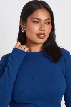 boohoo Haut Ajusté Côtelé À Manches Longues Coupe Longue Plus Basic<Femme Basiques|Tops