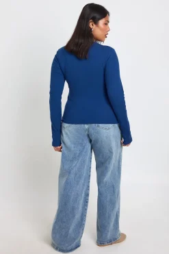 boohoo Haut Ajusté Côtelé À Manches Longues Coupe Longue Plus Basic<Femme Basiques|Tops
