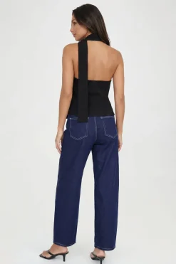 boohoo Haut Ajusté À Décolleté Plongeant Avec Détail Foulard<Femme Tailleurs|Tops