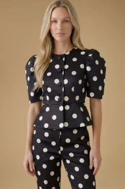 Oasis Haut Ajusté En Satin Mat À Pois<Femme Pois|Satin Et Dentelle