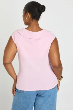 boohoo Haut Ajusté Grande Taille À Détail Drapé Croisé<Femme Tops