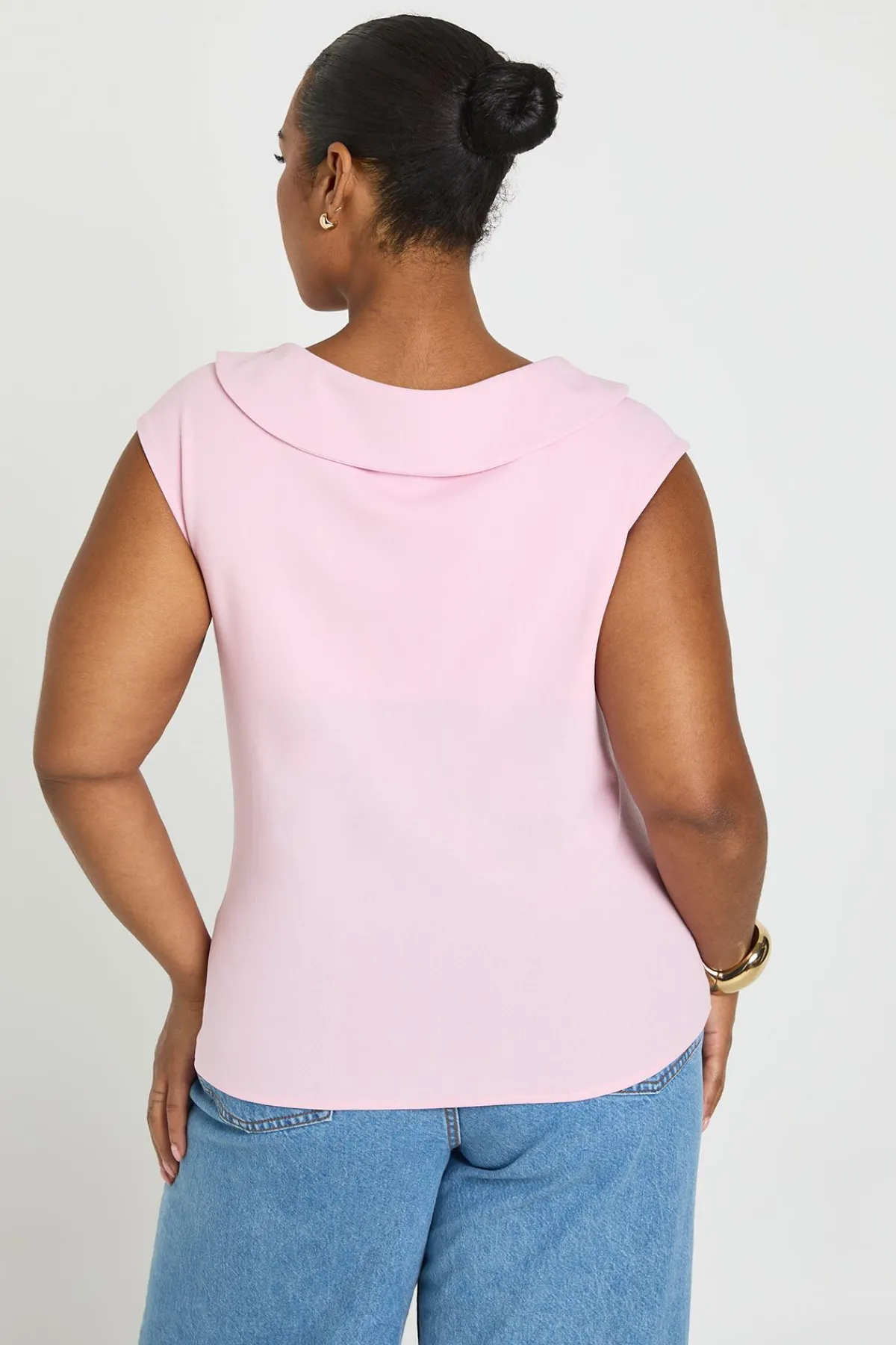 boohoo Haut Ajusté Grande Taille À Détail Drapé Croisé<Femme Tops