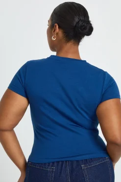 boohoo Haut Ajusté Longline À Manches Courtes Plus Basic<Femme Basiques|Tops
