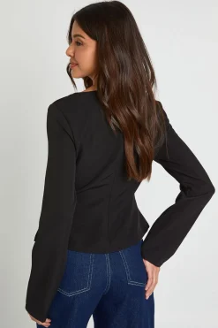 boohoo Haut Ajusté À Manches Longues Avec Détails Ornementaux<Femme Tailleurs|Tops