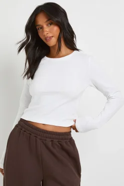 boohoo Haut Ajusté À Manches Longues Basique Petite<Femme Basiques|Tops