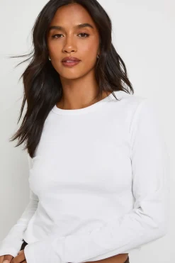 boohoo Haut Ajusté À Manches Longues Basique Petite<Femme Basiques|Tops