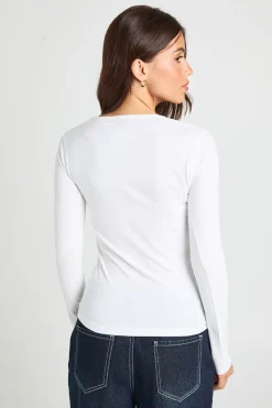 boohoo Haut Ajusté À Manches Longues Et Décolleté En V Profond<Femme Tops