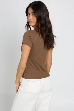 boohoo Haut Ajusté À Manches Raglan En Jersey Slub<Femme Tops