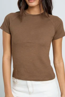 boohoo Haut Ajusté À Manches Raglan En Jersey Slub<Femme Tops