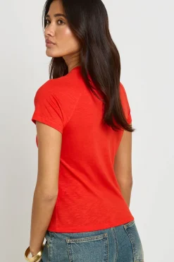 Haut Ajusté À Manches Raglan En Jersey Slub