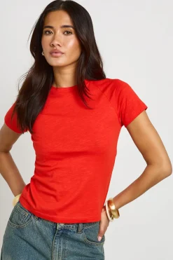 Haut Ajusté À Manches Raglan En Jersey Slub