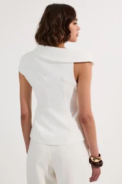 KarenMillen Haut ajusté épuré à col asymétrique et ceinture<Femme Tailleurs|Blazers