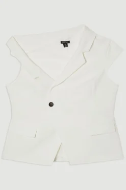 KarenMillen Haut ajusté épuré à col asymétrique et ceinture<Femme Tailleurs|Blazers
