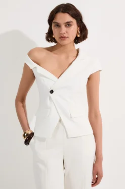 KarenMillen Haut ajusté épuré à col asymétrique et ceinture<Femme Tailleurs|Blazers
