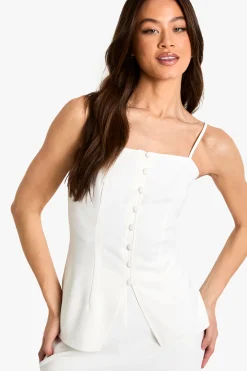 boohoo Haut Ajusté Tissé Pour Grande Taille<Femme Tailleurs|Tops