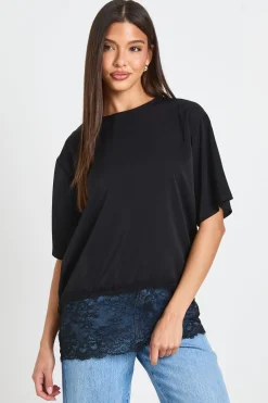 Haut Ample Oversize À Ourlet En Dentelle