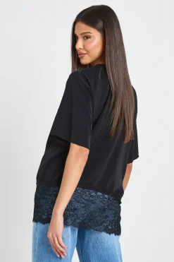Haut Ample Oversize À Ourlet En Dentelle
