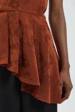Haut Asymétrique Col Bénitier En Jacquard