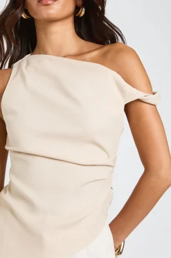 boohoo Haut Asymétrique Drapé Tissé<Femme Tops
