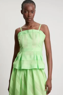 Haut Asymétrique En Mélange D'organza Texturé